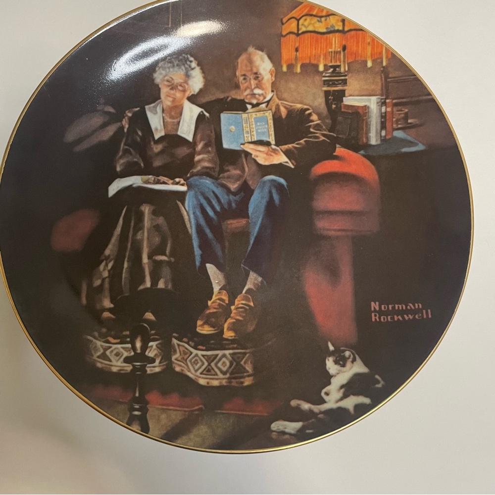 Norman Rockwell Evenings Ease collectable plate #8030F